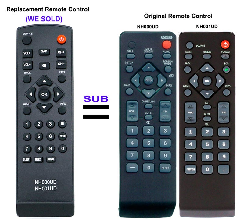 Beyution NH001UD Remote Control fit for Emerson Sylvania LCD LED TV LC320EM1 LC320EMX LC401EM2 LC407EM1 LC320EM2 LC370EM2 LC320EM1F LC320EM2F LC320EMXF LC401EM2F LC401EM3F LC260EM2A CLC320EM2F CLC401EM2F - Image 2